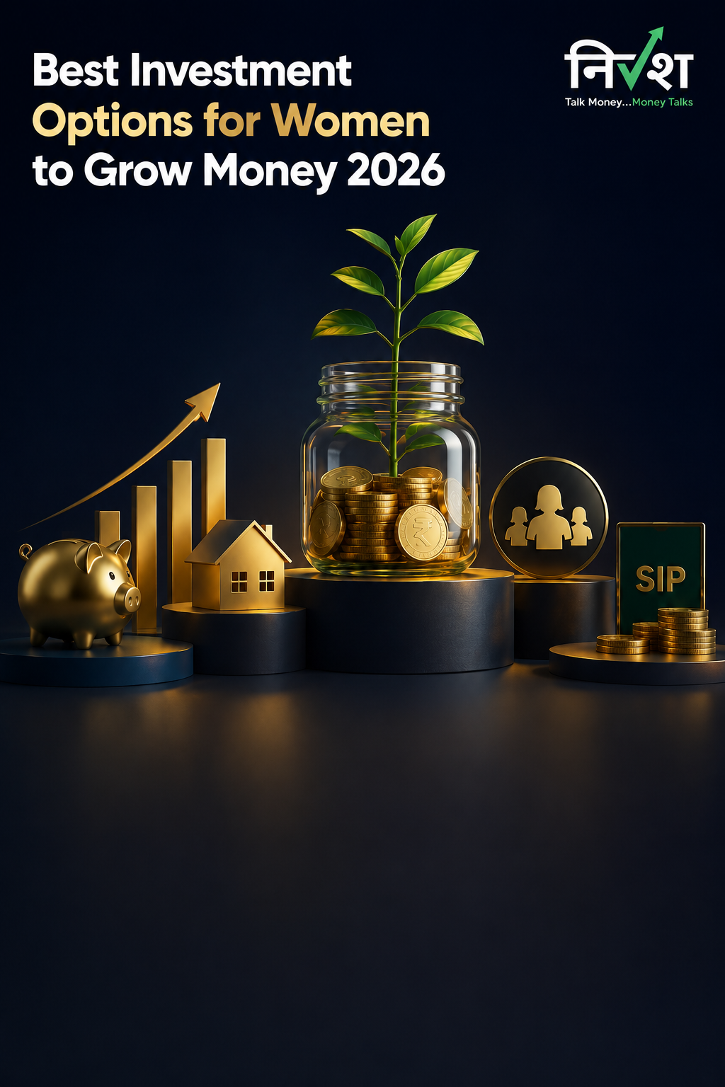 Best Investment Options for Women to Grow Money in 2026 featuring SIP, mutual funds, savings and long-term wealth creation